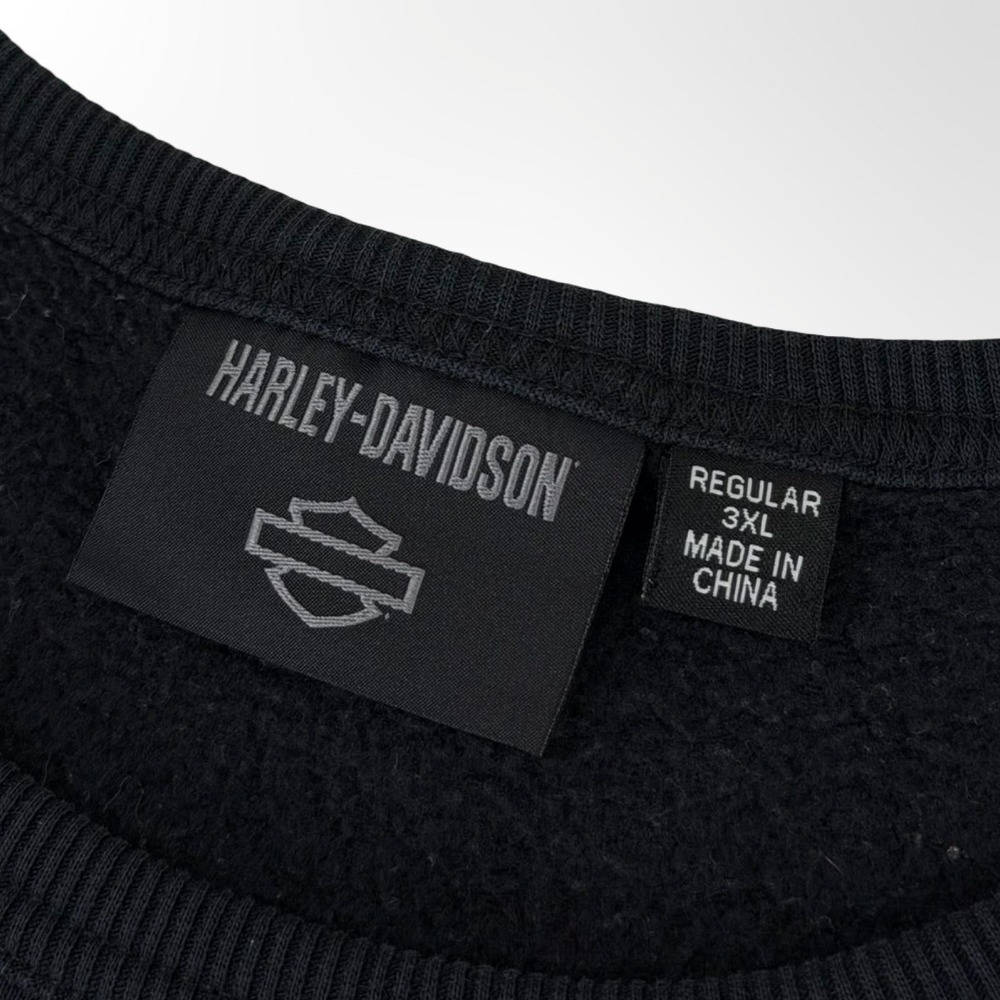 Harley-Davidson Sweatshirt‎ Mens 3XL Black Chenille Logo Crewneck Fleece - Picture 5 of 8